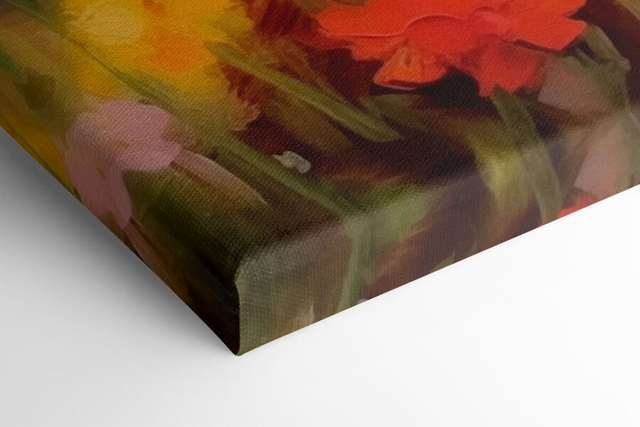 Canvas prints White rabbit in a flower field