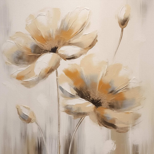 Painting of flowers on a white background
