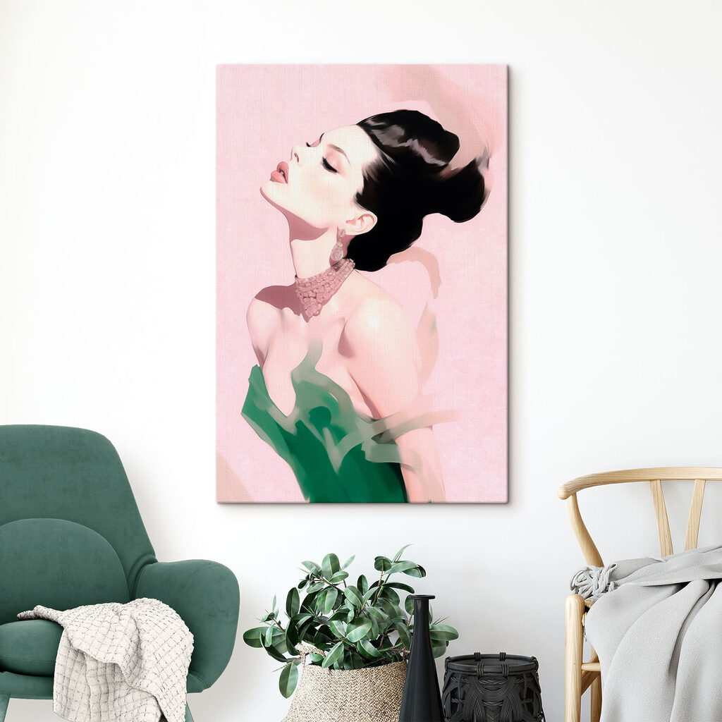 Woman with a high hair updo Woman with a high hair updo