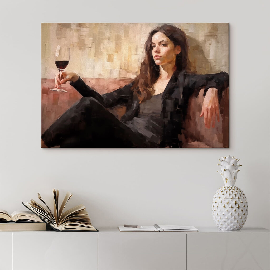 Woman sitting on a couch