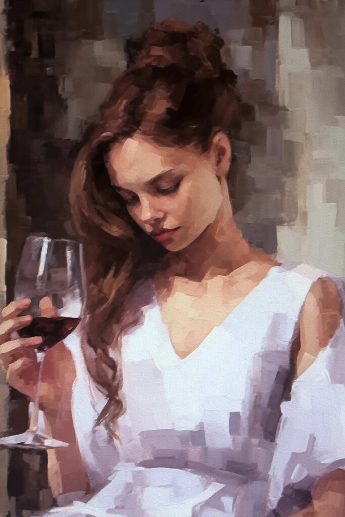 Woman holding a wine glass Woman holding a wine glass