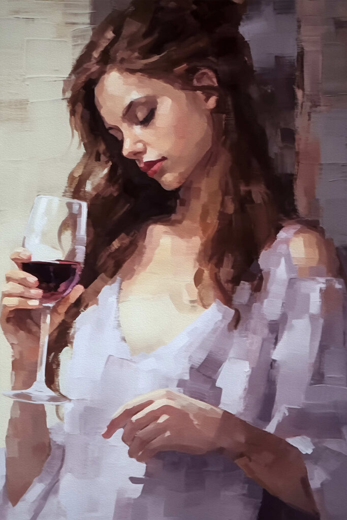 Woman holding a wine glass