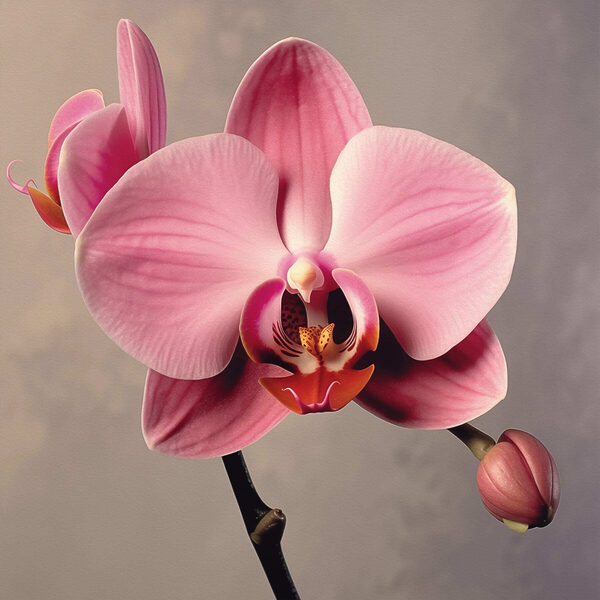 Finom rózsaszín orchidea teljes virágzásban Finom rózsaszín orchidea teljes virágzásban