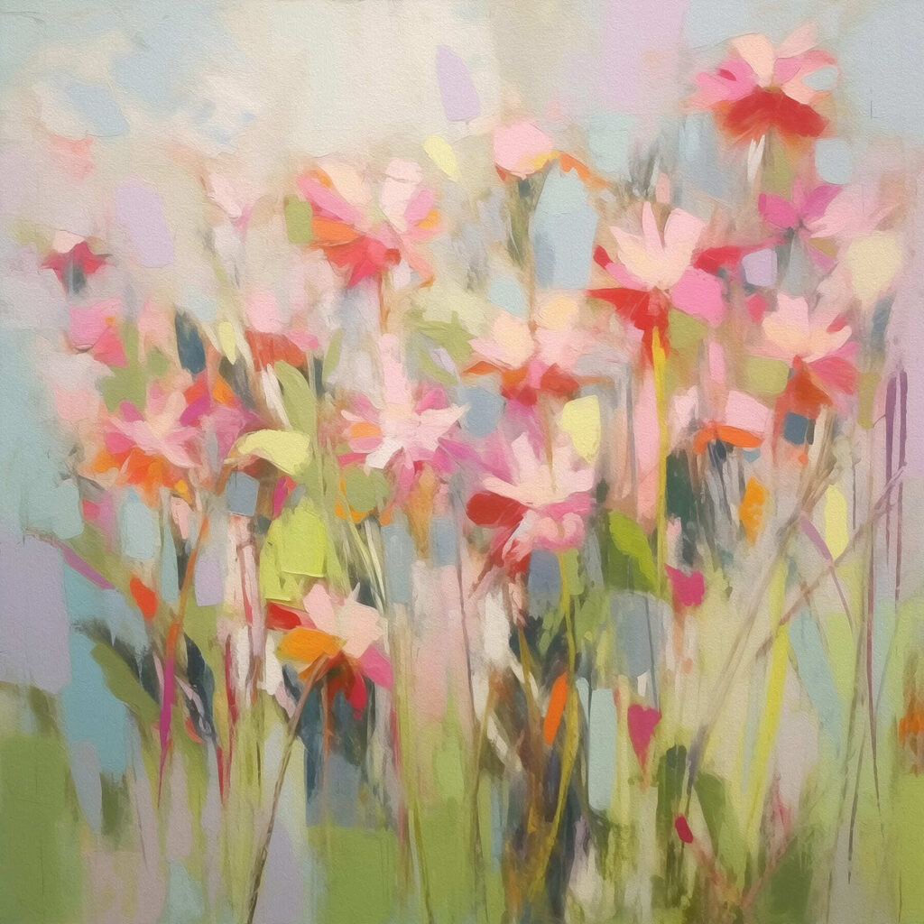 Painting of flowers on a wall