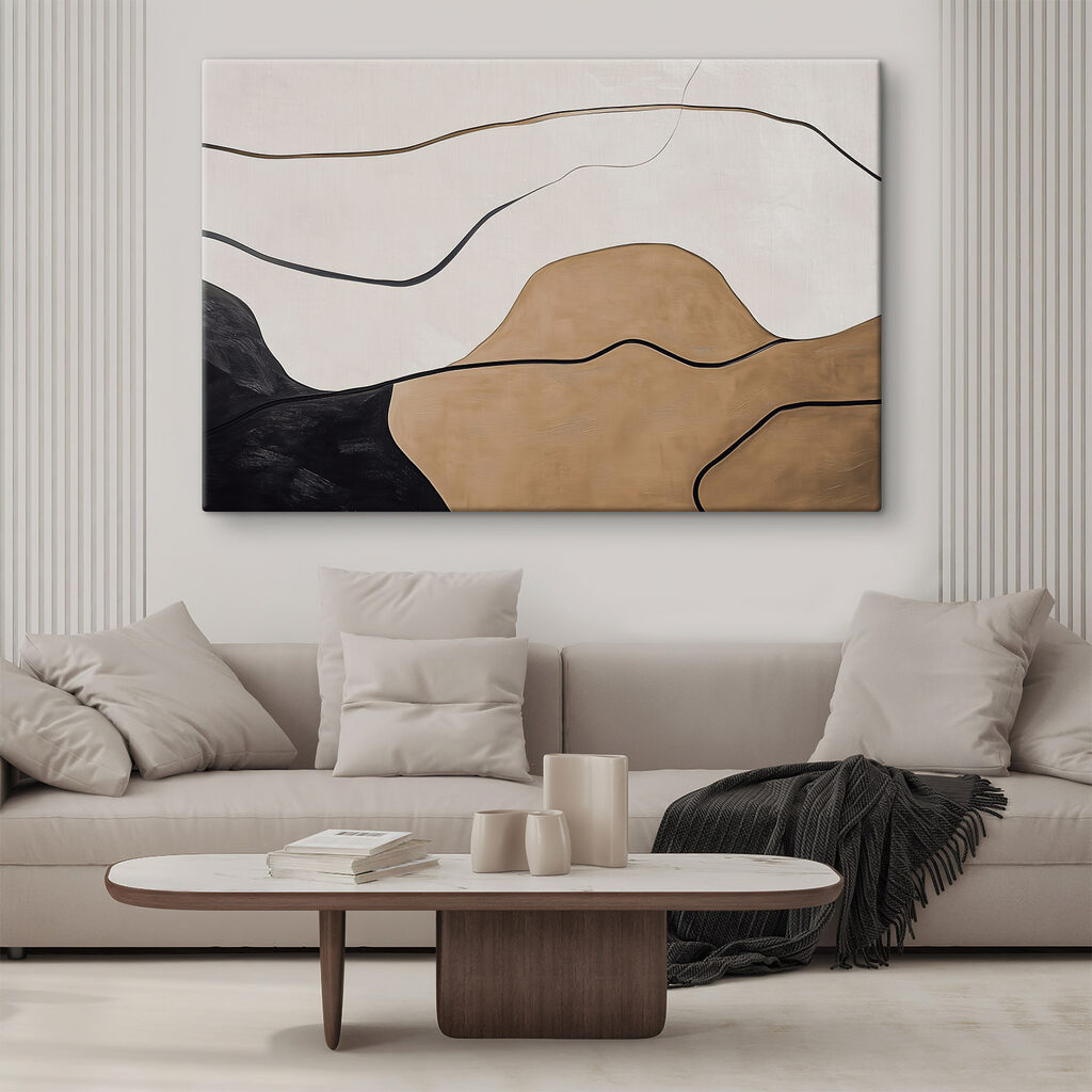 Black and white and brown lines