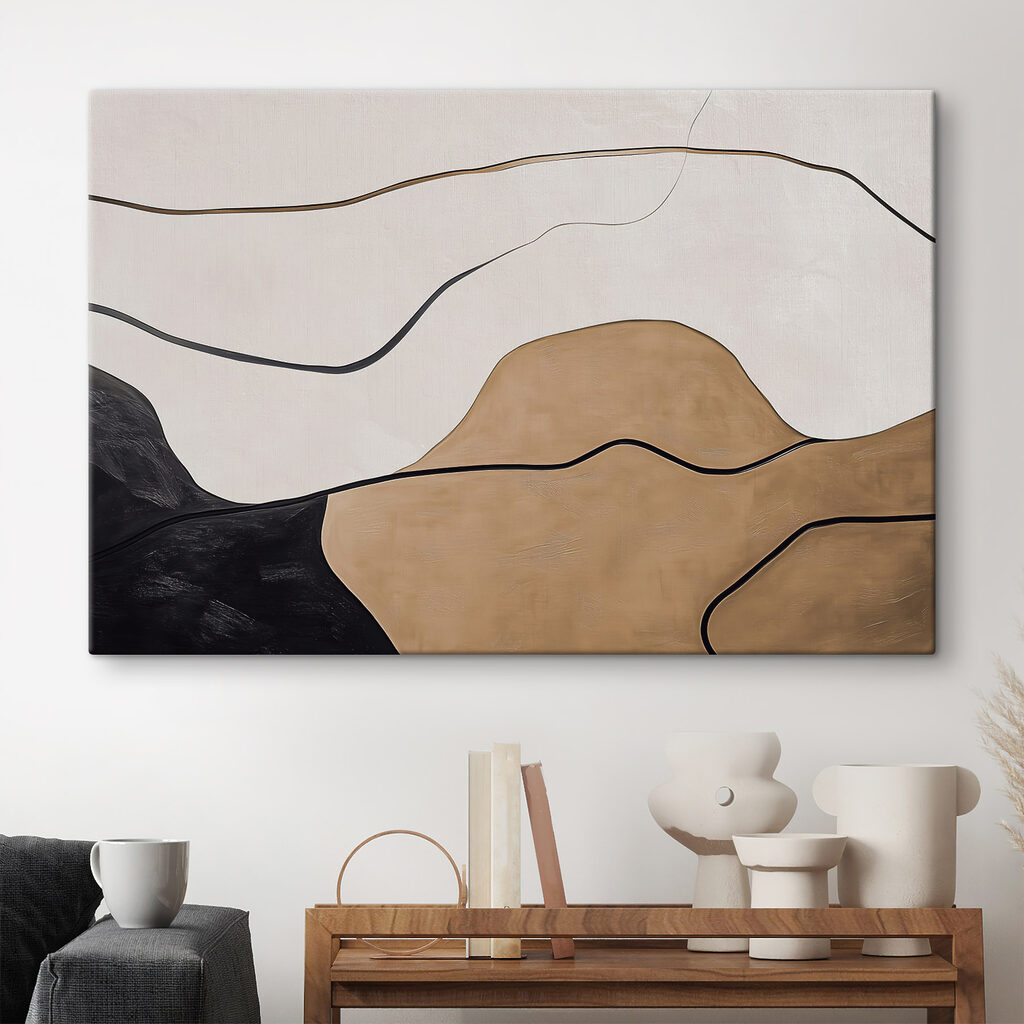 Black and white and brown lines