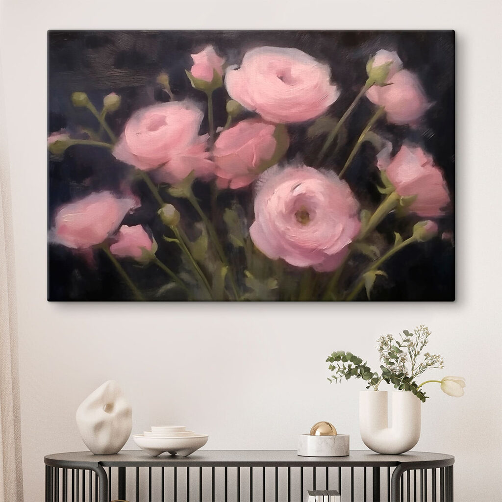 Painting of pink flowers