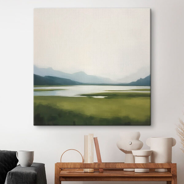 Hegyekkel körülvett tó Vászonképek Hegyekkel körülvett tó