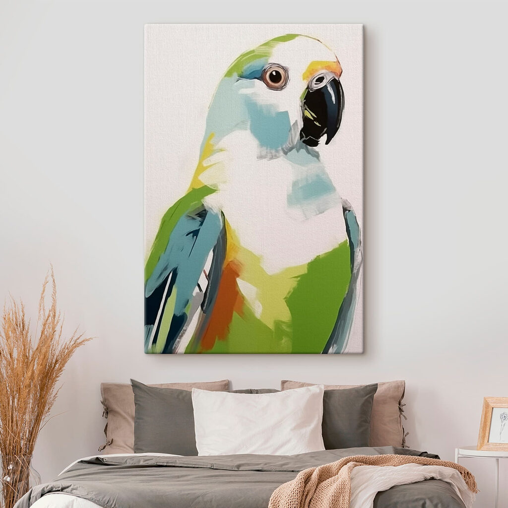 Colorful bird with black beak