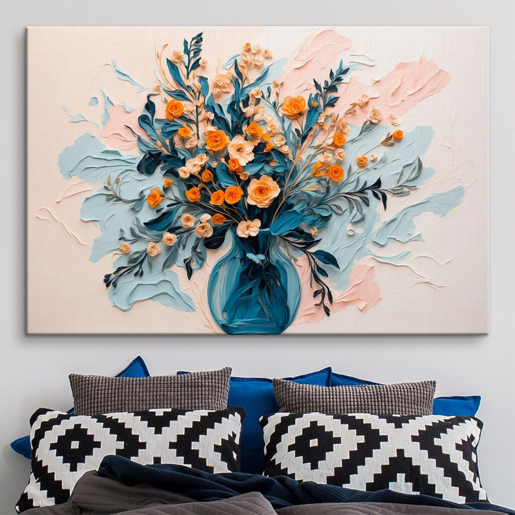 Painting of flowers in a vase