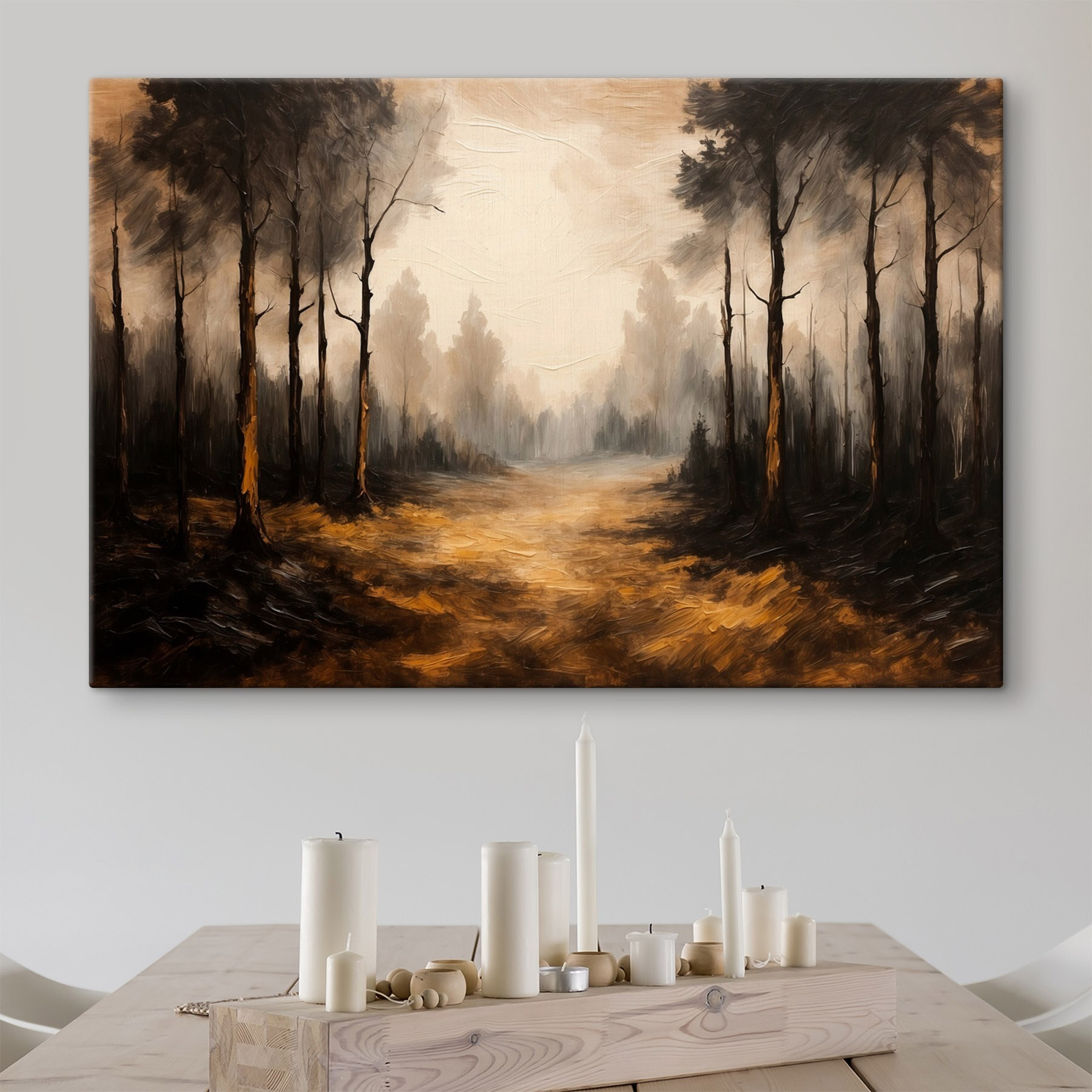 Painting of a forest with trees Painting of a forest with trees