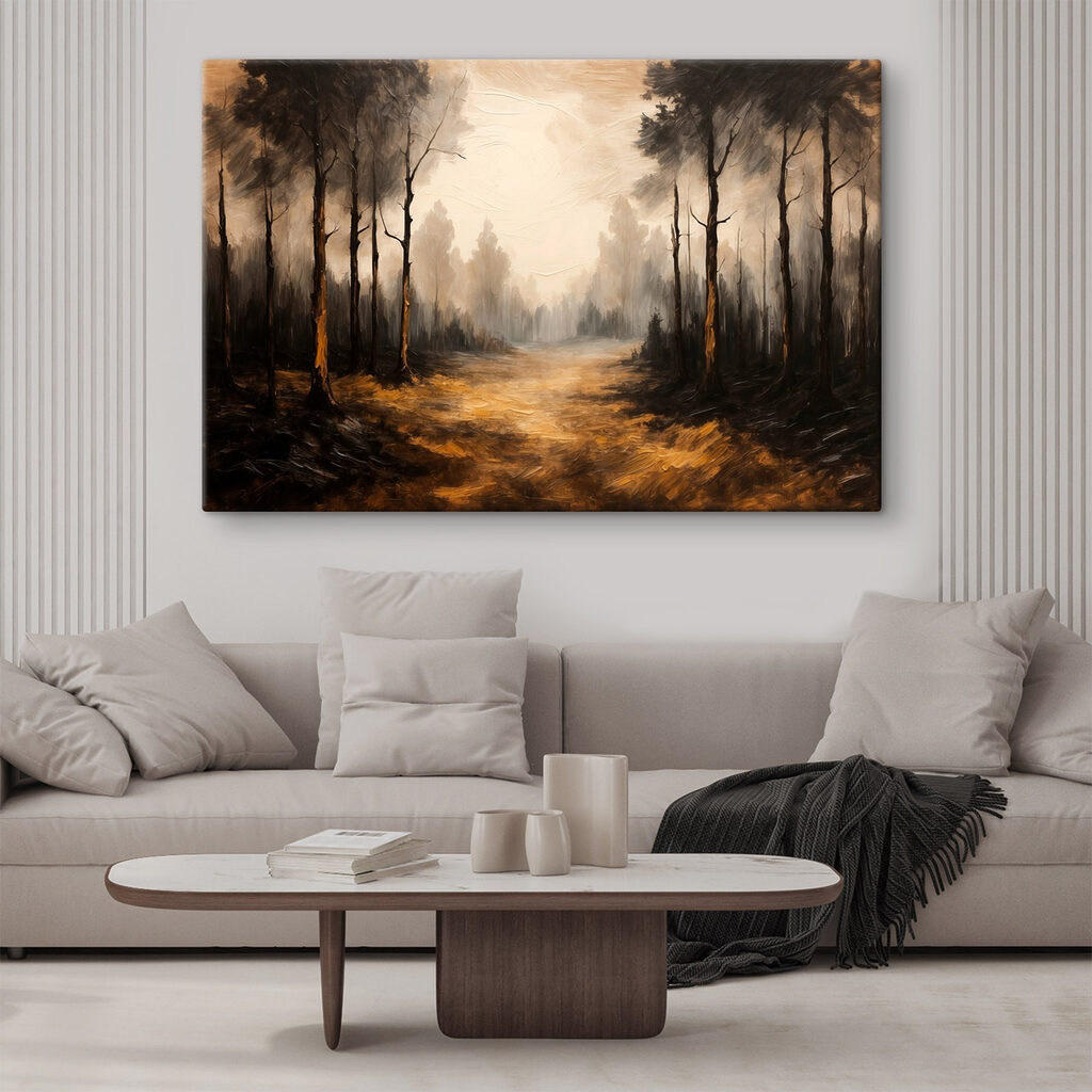 Painting of a forest with trees Painting of a forest with trees