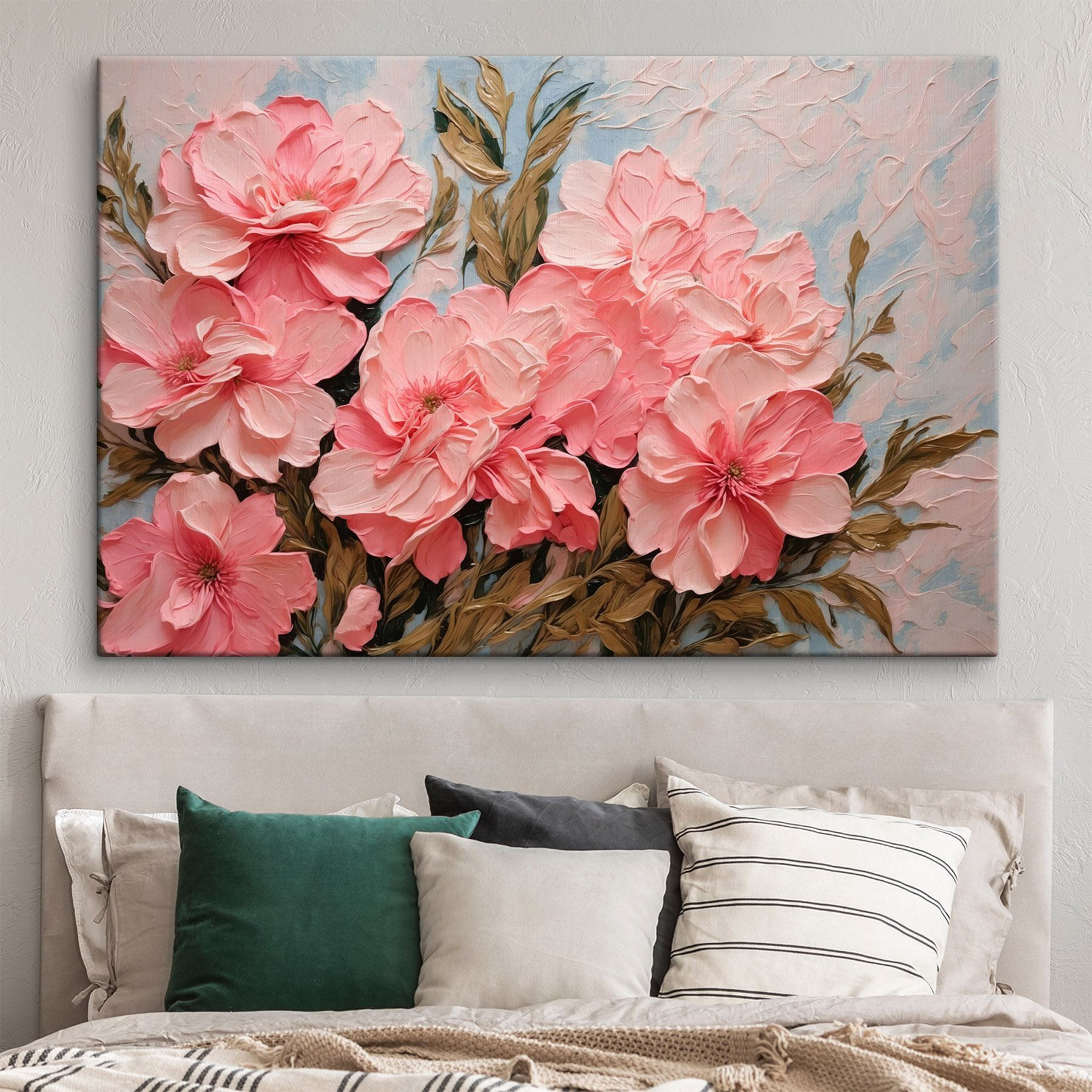 Painting of pink flowers