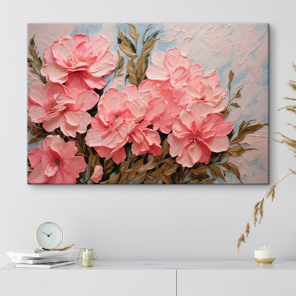 Painting of pink flowers