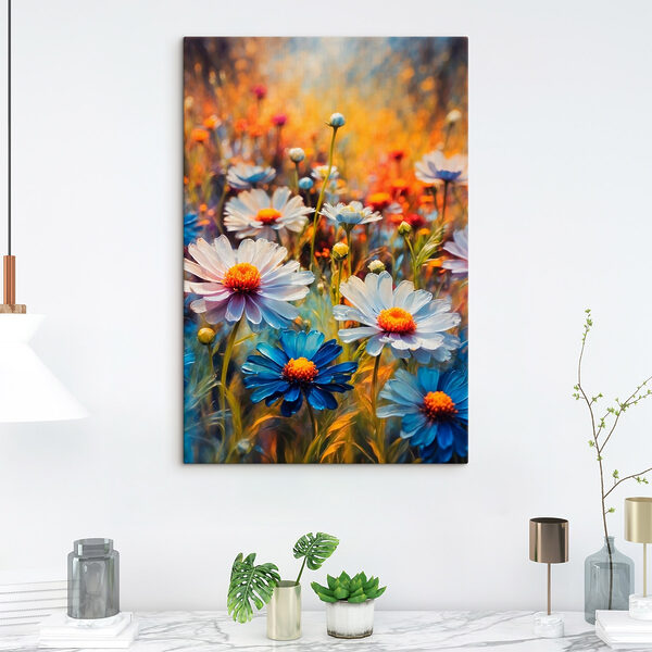 Vibrant blooms in a colorful field