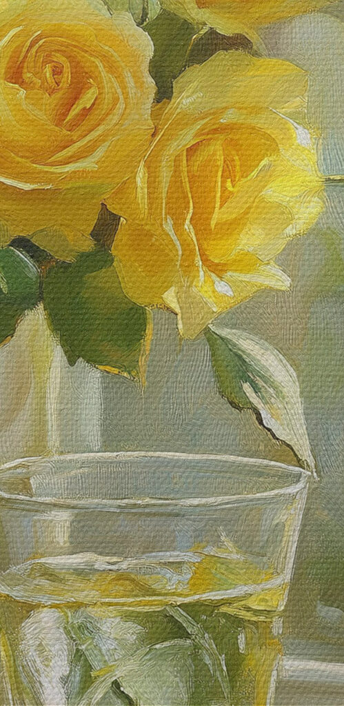 Yellow roses and lemons on a plate Yellow roses and lemons on a plate