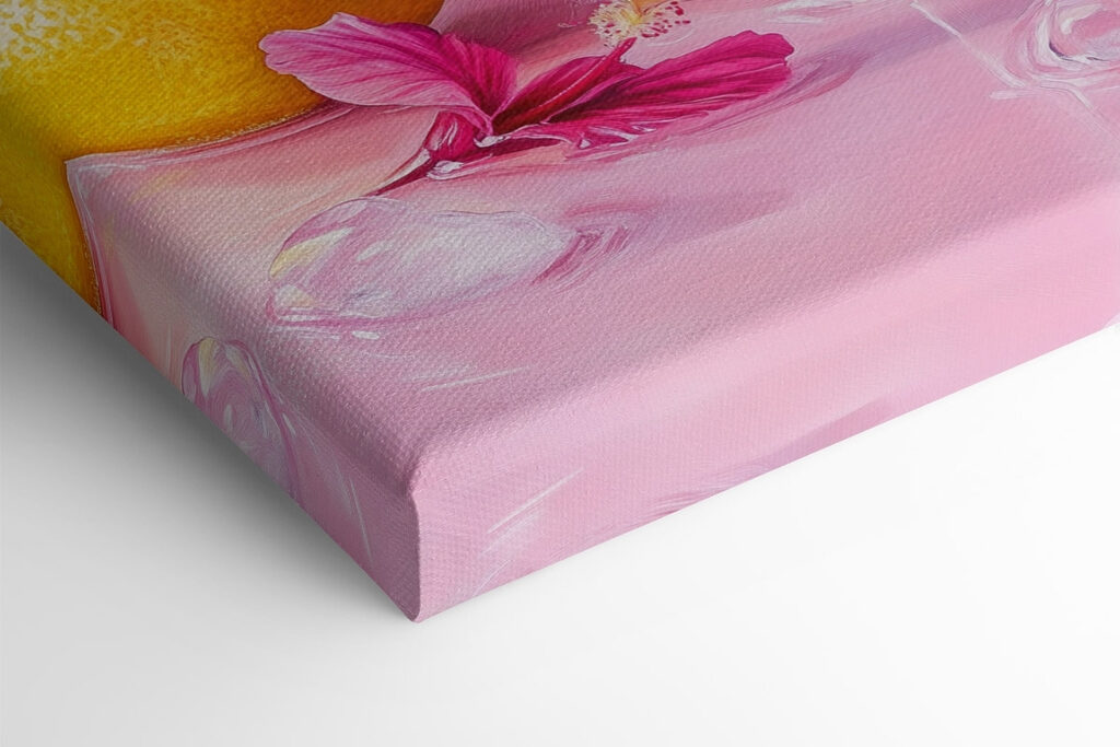 Glass with pink drink and lemons