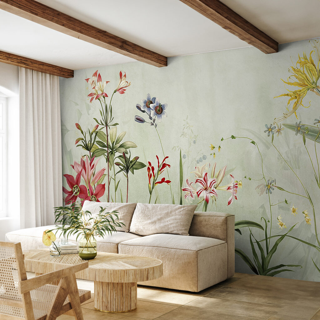 Vibrant flowers in soft green hues Vibrant flowers in soft green hues