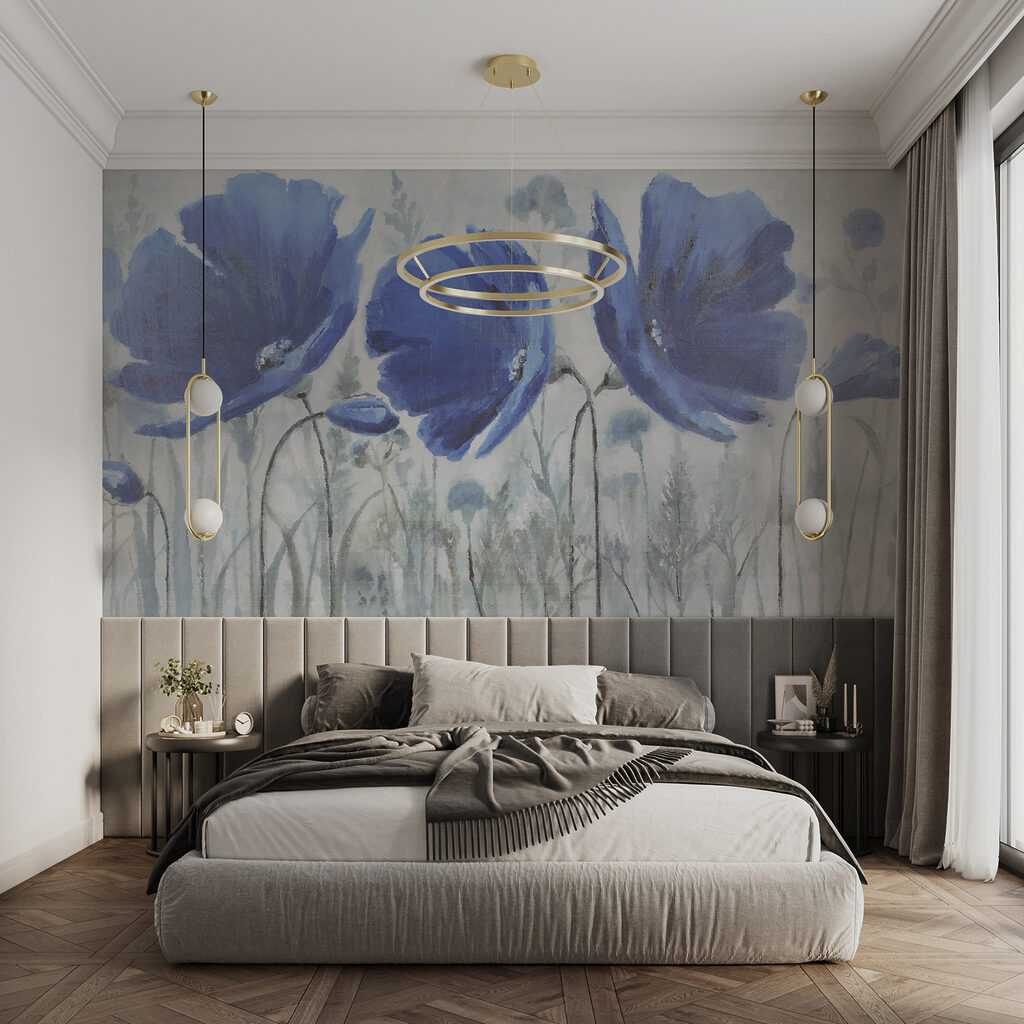 Painting of blue flowers Painting of blue flowers