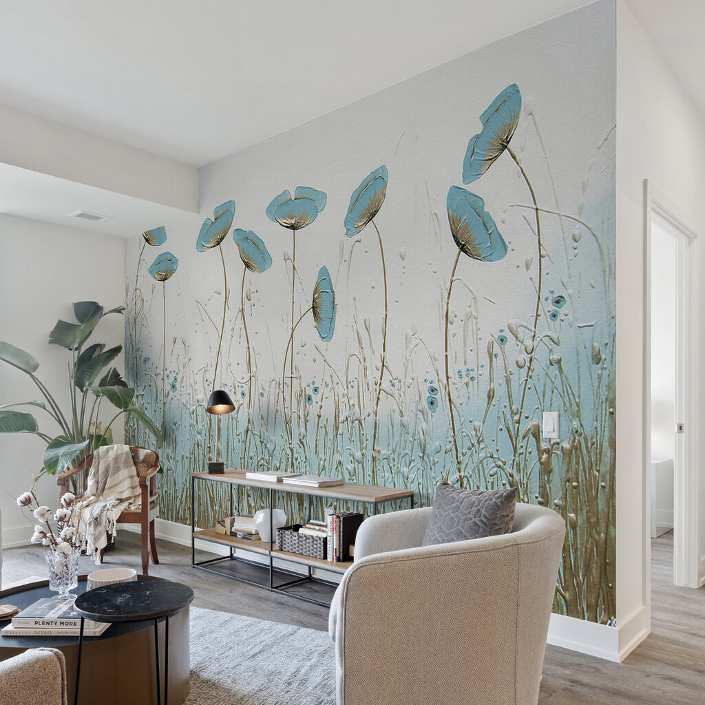 Painting of flowers in a field Painting of flowers in a field