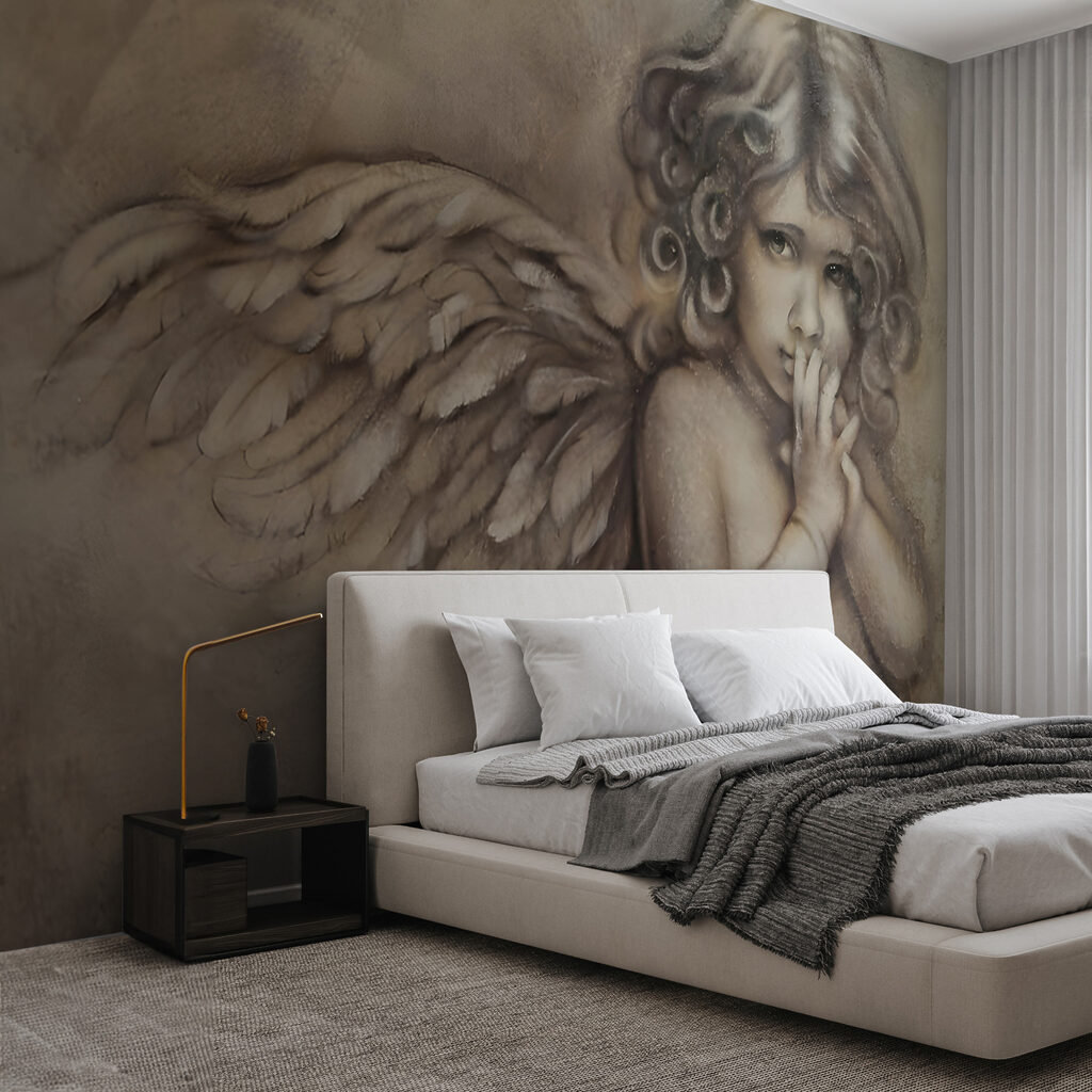 Painting of a baby angel Painting of a baby angel