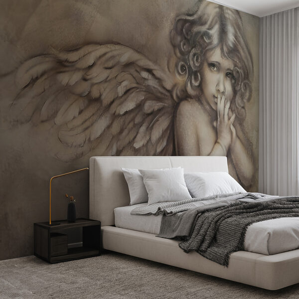 Painting of a baby angel Painting of a baby angel