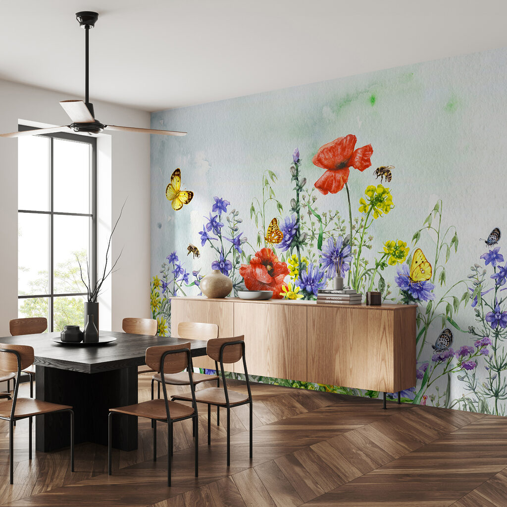 Painting of flowers and butterflies Painting of flowers and butterflies