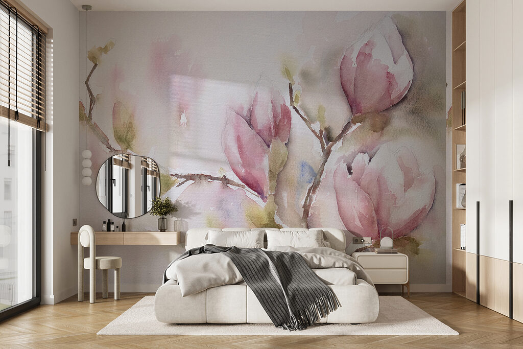 Watercolor painting of pink flowers Watercolor painting of pink flowers