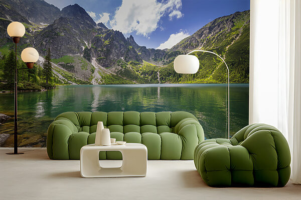 Lake surrounded by mountains Lake surrounded by mountains