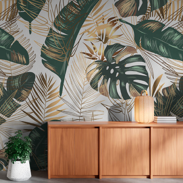 Dús trópusi levelek elegáns designban Dús trópusi levelek elegáns designban