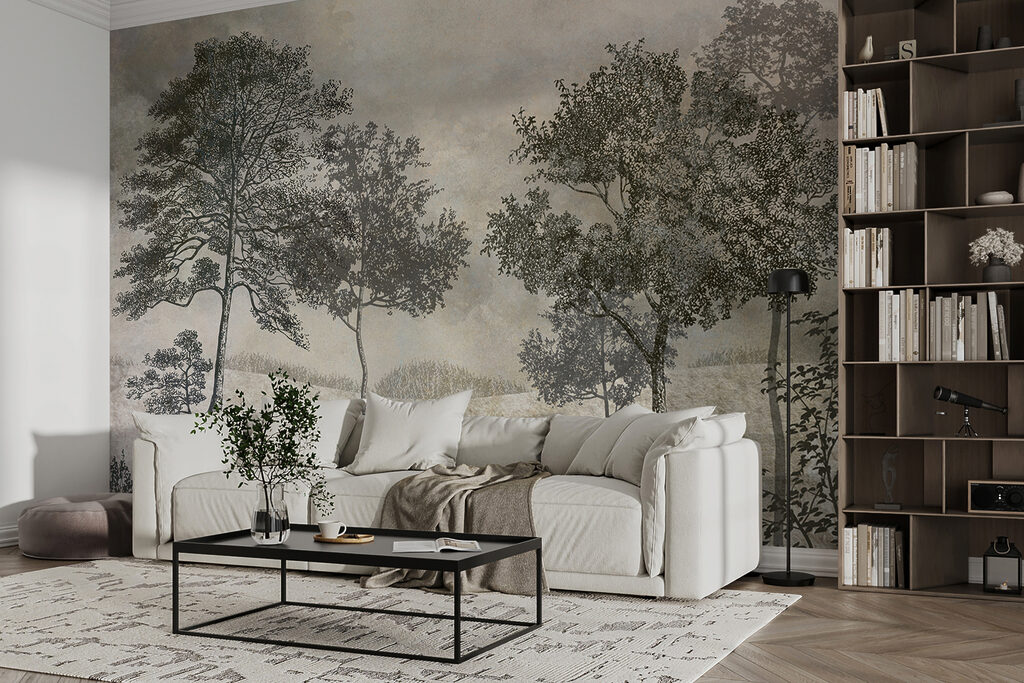 Drawing of trees in a field Drawing of trees in a field