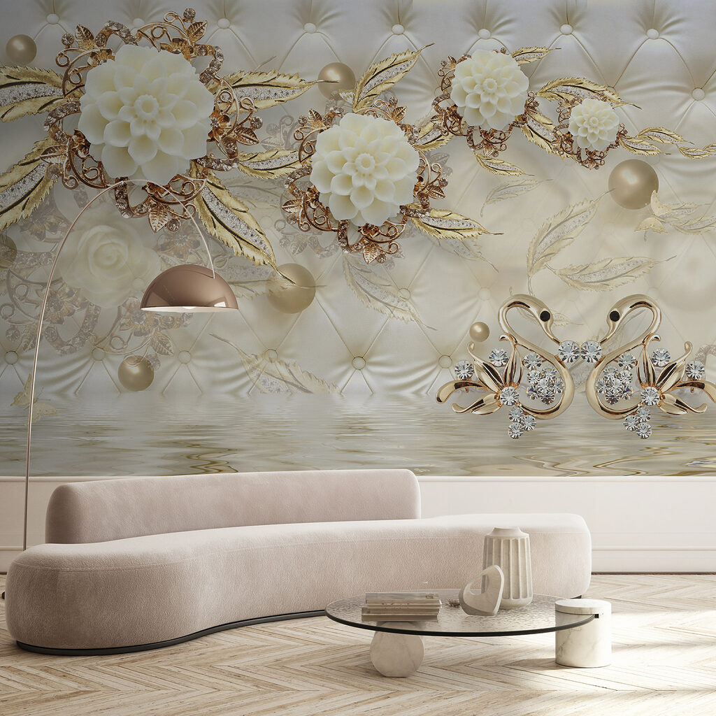 Elegant floral design on luxurious texture