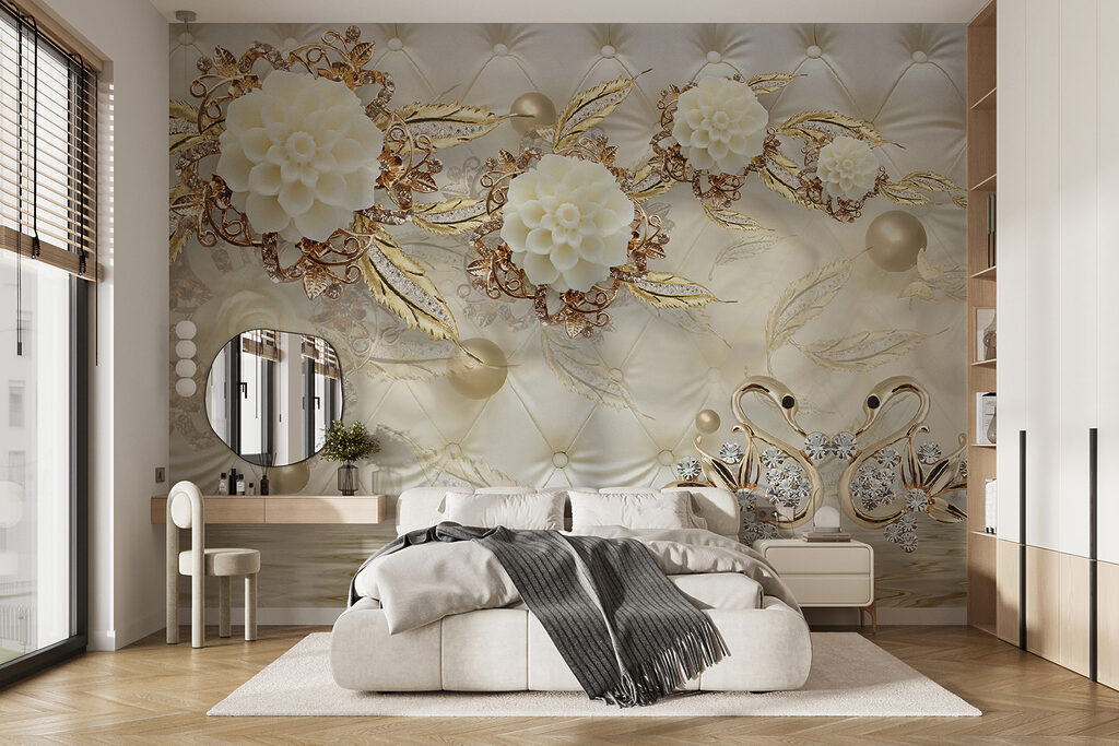 Elegant floral design on luxurious texture