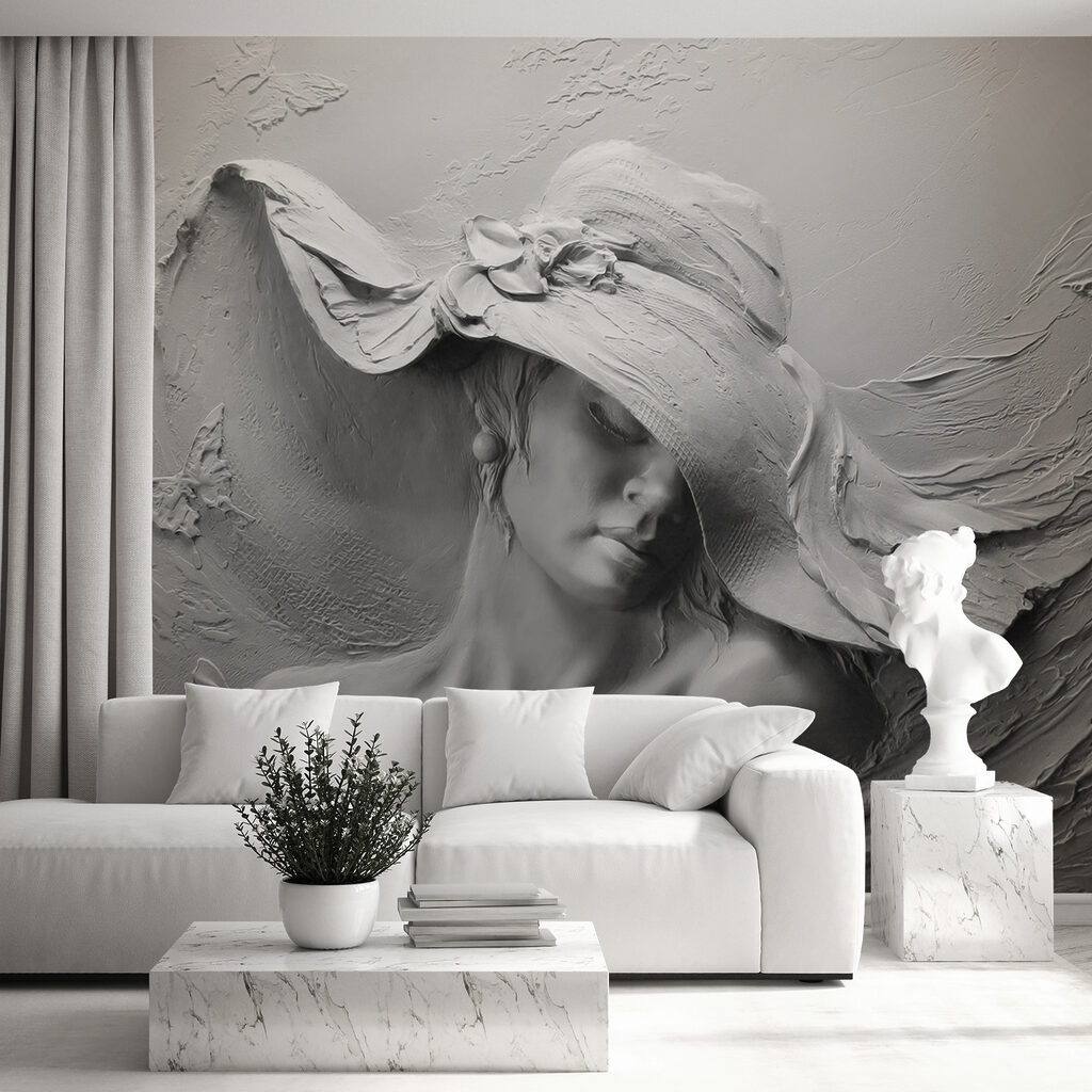 Sculpture of a woman in a hat Sculpture of a woman in a hat