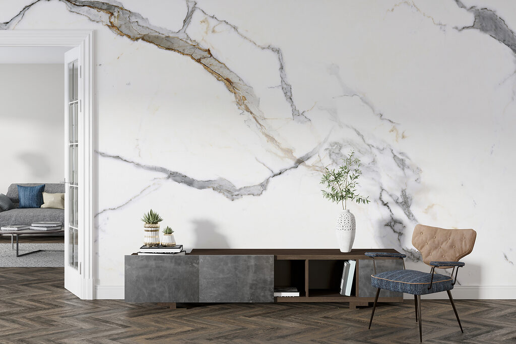 Elegant white marble with gray veins