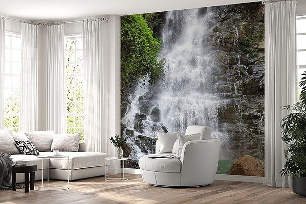 Vízesés sziklákkal és fákkal u15856pig28mr 600x400 - Vízesés sziklákkal és fákkal