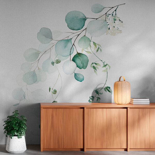 Watercolor of a branch with leaves Watercolor of a branch with leaves