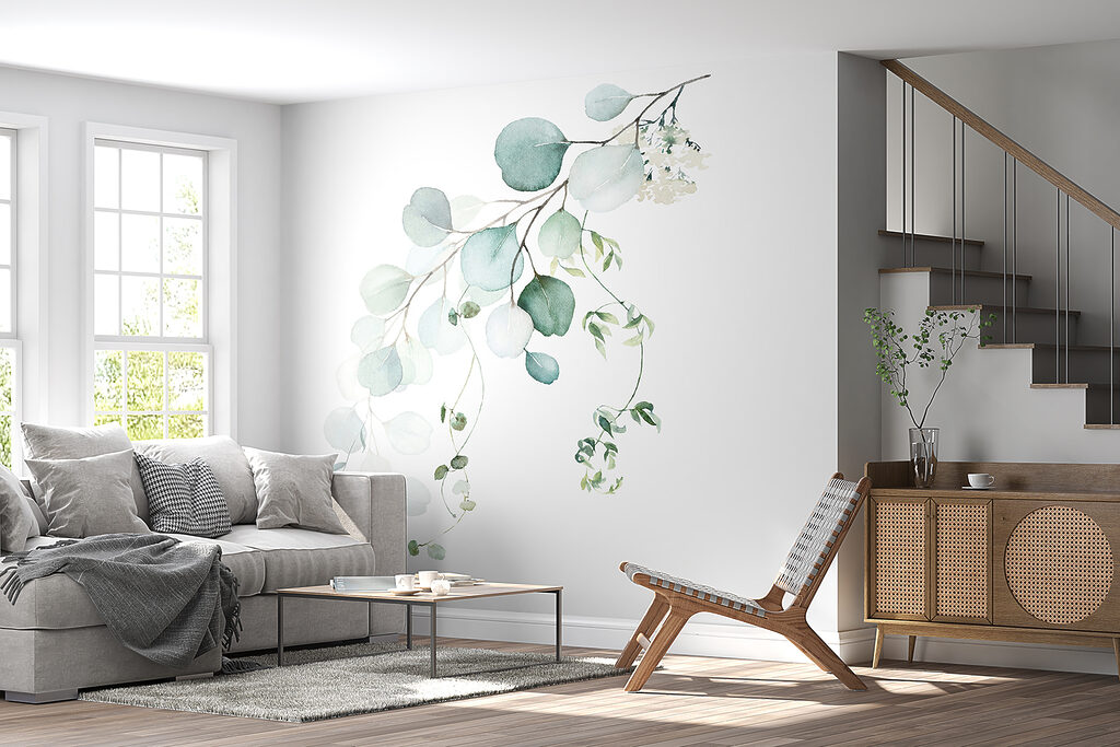 Watercolor of a branch with leaves Watercolor of a branch with leaves