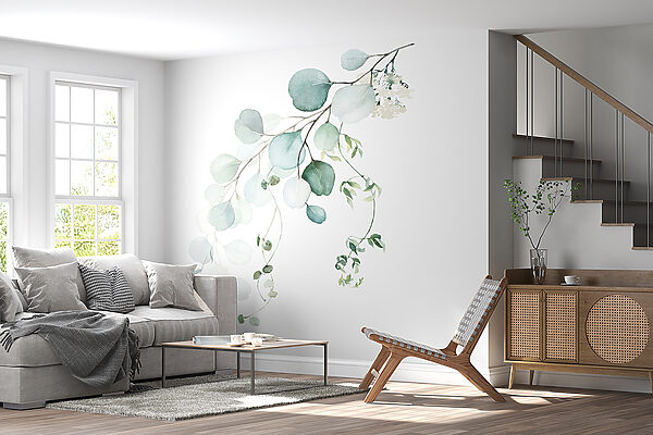 Watercolor of a branch with leaves Watercolor of a branch with leaves