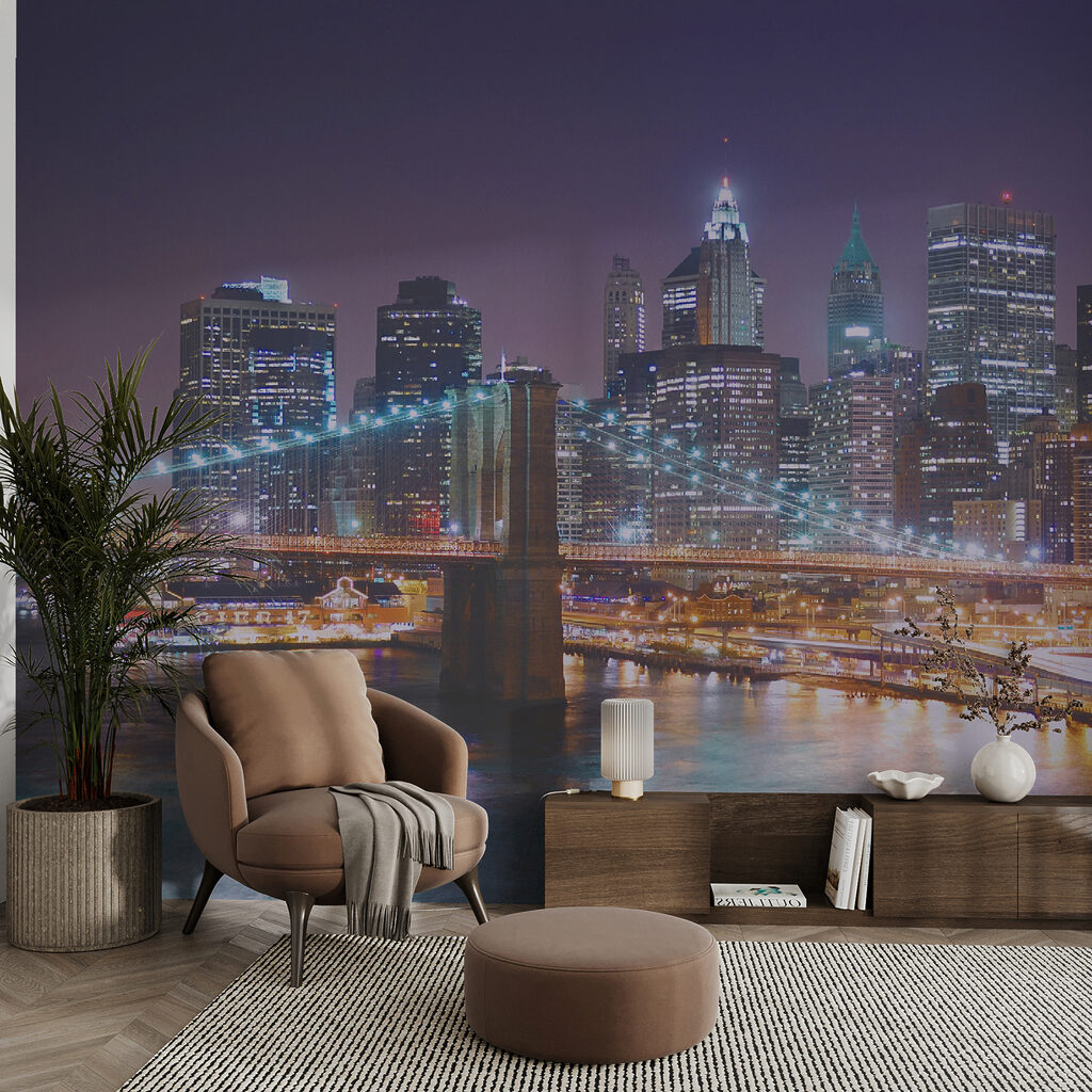 Bridge over a river with lights Bridge over a river with lights