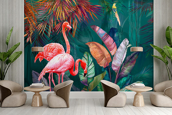 Flamingók és színes levelek Flamingók és színes levelek