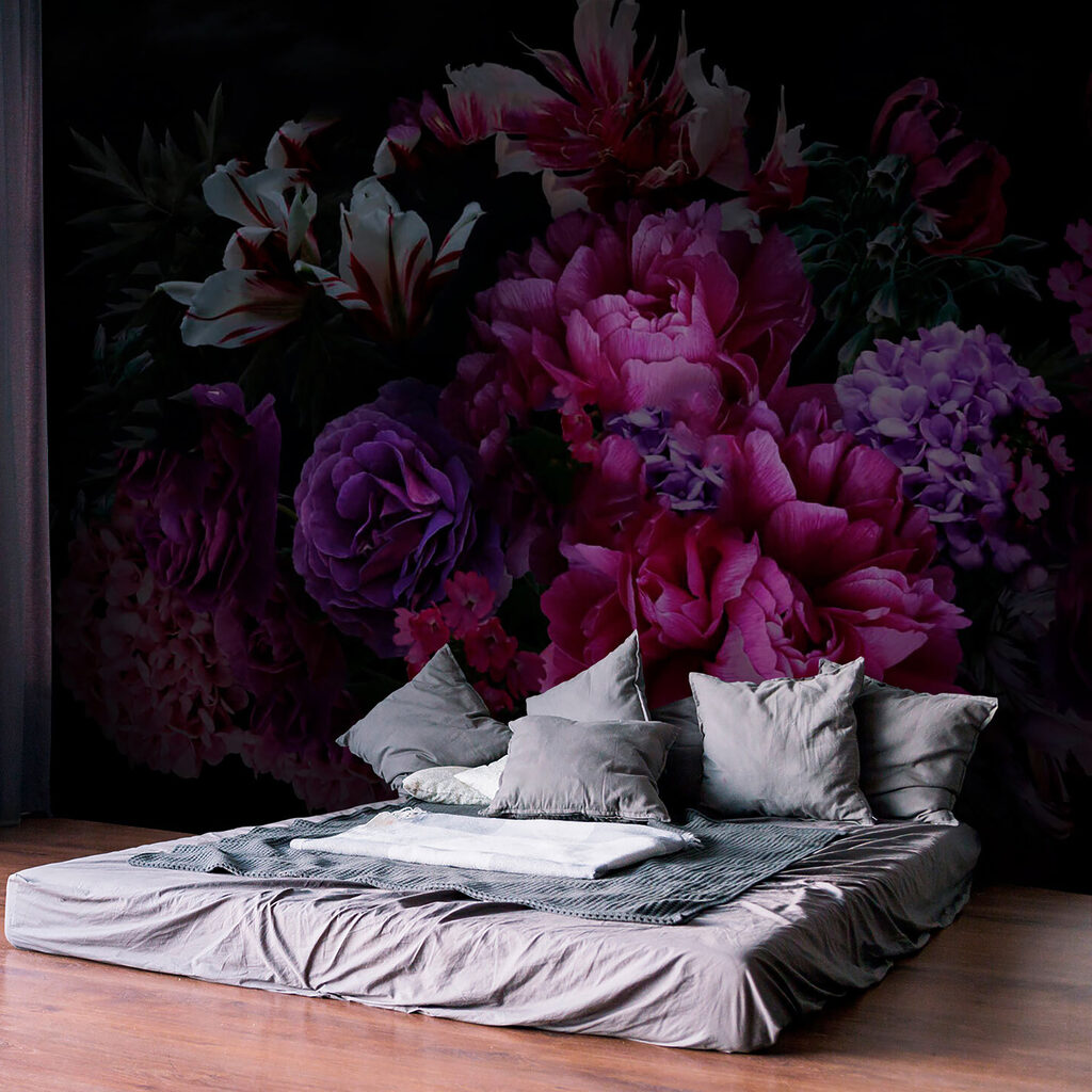 Group of flowers on a black background Group of flowers on a black background