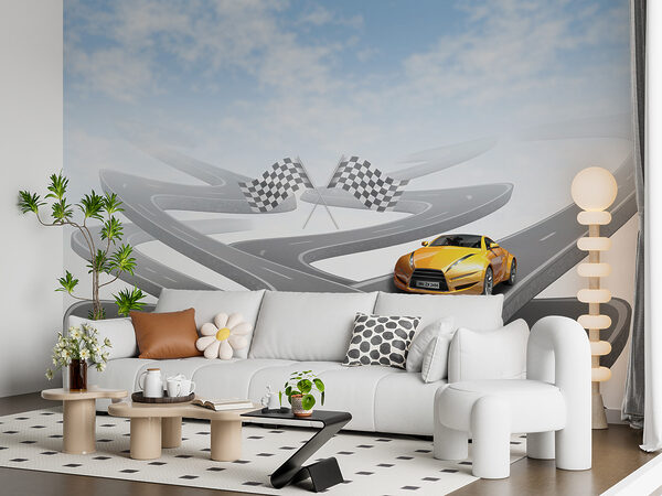 Two cars on a winding road Two cars on a winding road