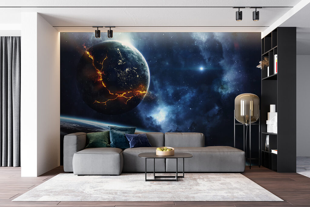 Planet with a crack in the earth Planet with a crack in the earth