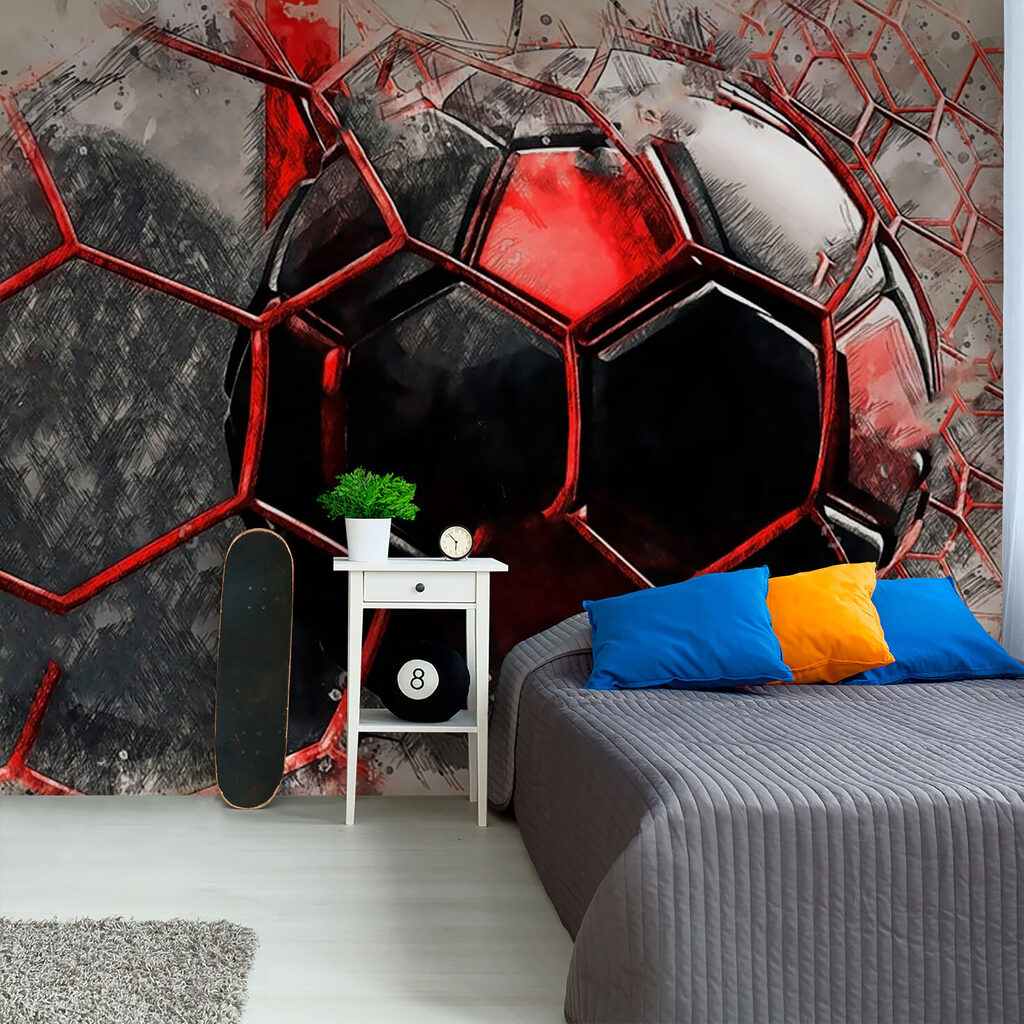 Football ball in a net Football ball in a net