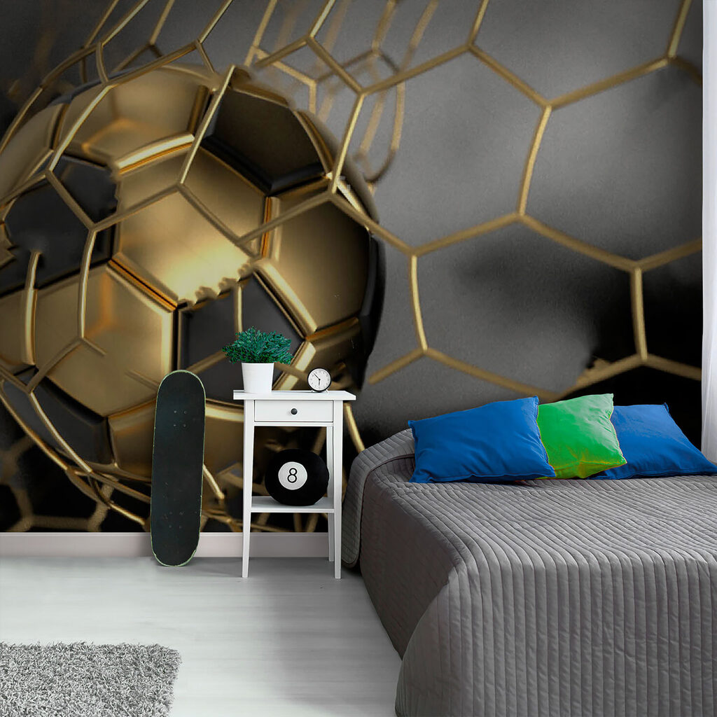 Football ball in a net