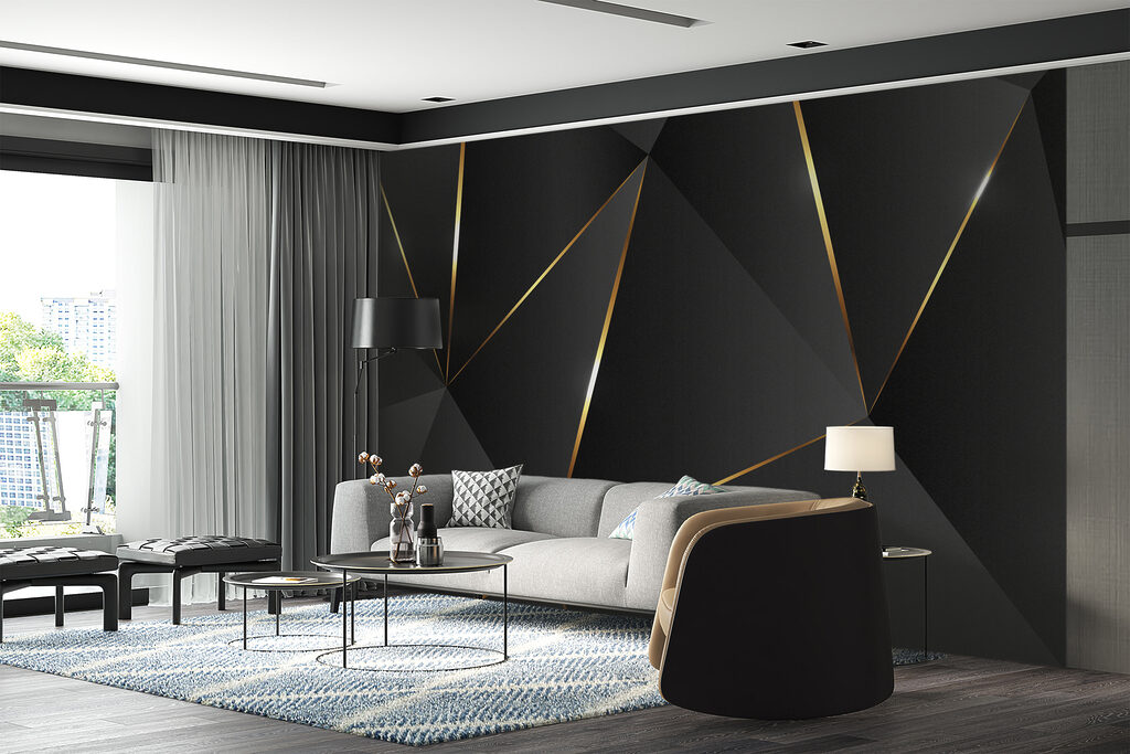 Abstract shapes with shimmering lines Abstract shapes with shimmering lines