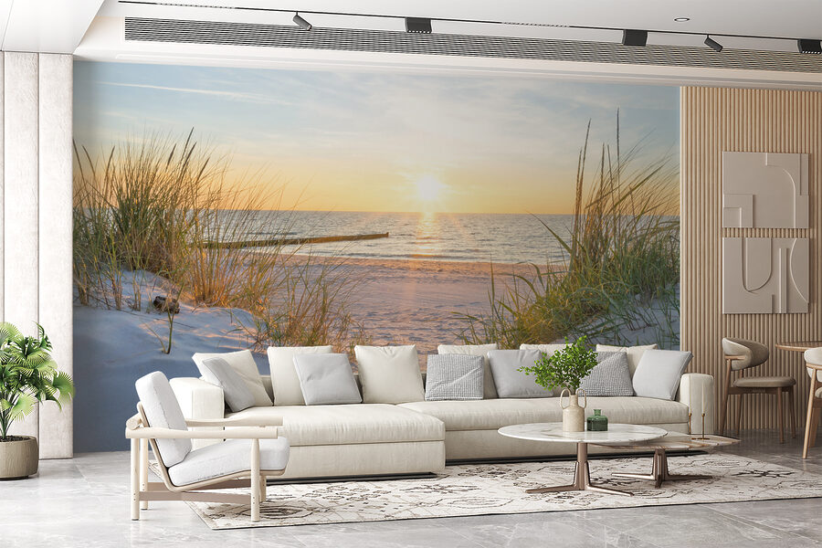 Strand fűvel és vízzel Strand fűvel és vízzel