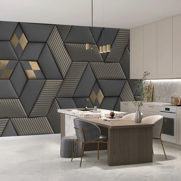 Geometrikus elegancia szürke és sárgaréz színekben. Geometrikus elegancia szürke és sárgaréz színekben.