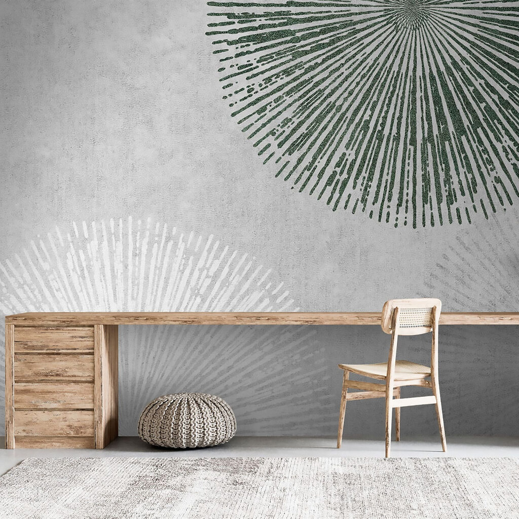 White and green circular design